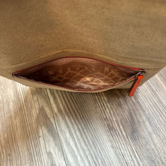 Stella & Dot Waverly Petite Crossbody Fresh Orange Linen Clutch Vegan‎ Leather - Picture 3 of 8